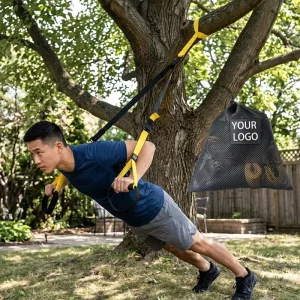 Portable Bodyweight Suspension Resistance Band Trainer Strap for Full Body Workout