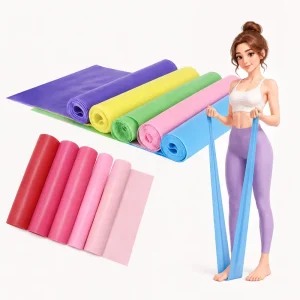 Portable Colorful Elastic Strength Training Gym Pilates Resistance Band