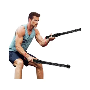 Portable Cordless Steel Spring-Loaded Battle Rope for Home and Gym Training