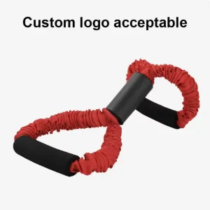 Portable Durable Latex & Oxford Cloth Muscle Training Yoga Figure 8 Loop Bands for Gym Fitness Workout