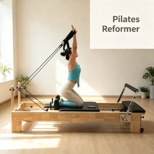 Portable Eco-Friendly Wood Pilates Reformer for Space-Friendly Home Workouts