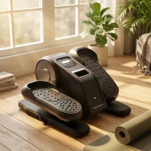 Portable Electric Seated Pedal Mini Stepper with Anti-Slip Pedals for Senior Indoor Training