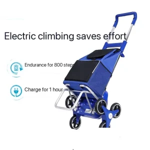 Portable Electric Stair Climber Cart for Home Use Shopping Groceries Foldable Small Hand-Pull Trolley