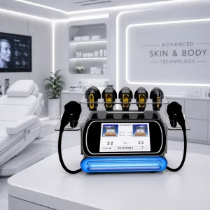 Portable Electronic Muscle Recovery Massage Machine with Air Compression Therapy and 7 Cartridges for Sports Training