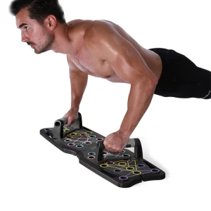Portable Foldable Non Slip Multifunction Dip Stand Home Workout Equipment with Resistance Bands for Push Ups