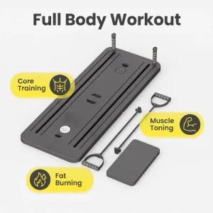 Portable Foldable Pilates Board with Adjustable Resistance Bands