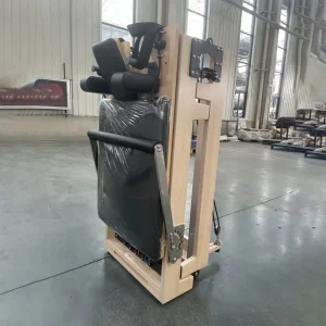 Portable Foldable Pilates Reformer with Solid Wood Frame