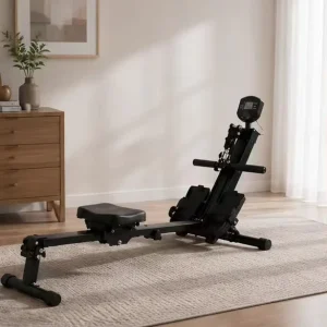 Portable Foldable Rowing Machine with Digital Monitor for Home Fitness