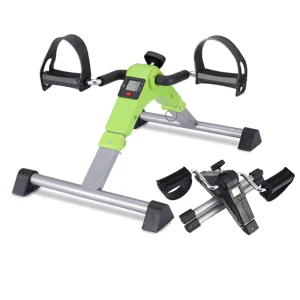 Portable Foldable Under-Desk Pedal Exerciser with Pedometer for Arm, Leg, and Foot Rehabilitation