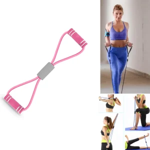 Portable Gym 8 Word Elastic Pull Band Office Household Body Shaping Exercise Resistance Rope