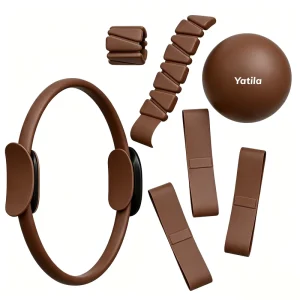 Portable Gym Fitness Kit with Yoga Ball, Pilates Ring, Silicone Ankle Weight, and Resistance Band
