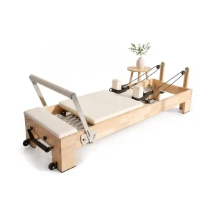 Portable Home Reformer Pilates Machine Durable Wood Foldable Pilates Reformer