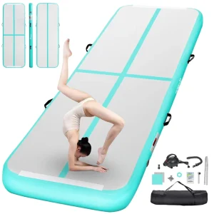 Portable Inflatable Air Track Mat for Yoga, Judo, Wrestling, and Gymnastics with Accessories