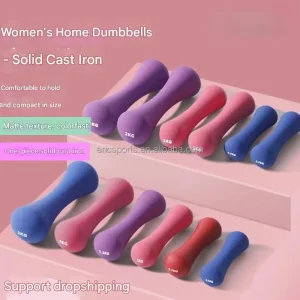 Portable Lightweight Solid Cast Iron Dumbbells, 0.5-3kg, Non-Slip, for Women