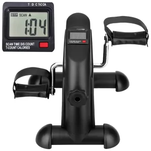 Portable Mini Exercise Bike Static Desk Pedal Exerciser with Adjustable Magnetic Resistance and LCD Display
