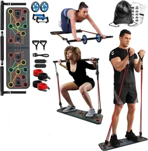 Portable Multi Function Foldable Home Gym Equipment Push Up Board 20 Fitness Accessories