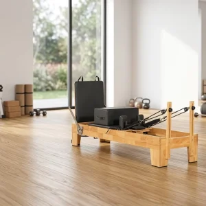 Portable Oak Wood Adjustable Pilates Reformer Machine for Studio and Gym