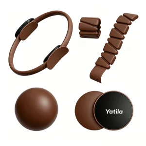 Portable Pilates Accessories Kit with Yoga Ball Circle Ankle Weights and Slider for Home Workout