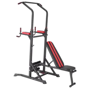 Portable Pull-Up Power Rack Multifunction Station with Fitness Bench
