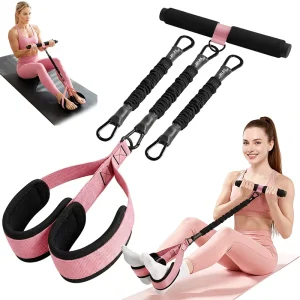 Portable Resistance Band Set with Pilates Bar, Bands, Ball and Ankle Weights