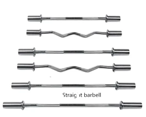 Portable Safety Barbell Set 1.2m 2.2m Weightlifting Straight Curl Bar Cast Iron Chrome Alloy Steel Non-Slip