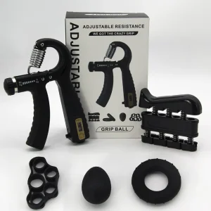 Portable Silicone Hand Grip Exercise Kit for Finger, Hand, and Arm Strength Training