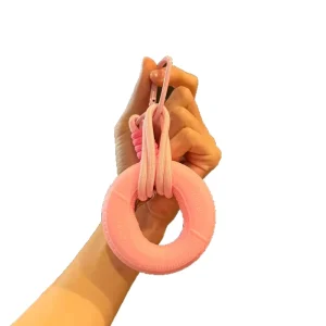 Portable Silicone Hand Grip Keychain Pendant Stress Relief Finger Trainer for Adults