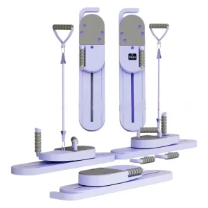 Portable Split Pilates Board with Resistance Bands, Lightweight EVA Abdominal Workout Board