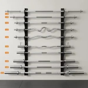Portable Steel EZ Curl and Straight Barbell Bar, 1.2 m and 2.2 m