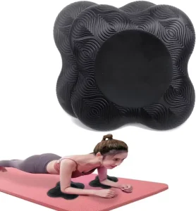 Portable TPE Foam Yoga Bolster Cushion Extra Thick Knee Pad for Pilates Kneeling Wrist Elbow Hand and Head Support Black