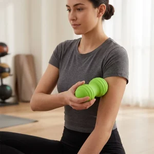 Portable USB Charging Peanut Massage Ball Vibrating Deep Tissue Myofascial Release Tool for Home Gym and Travel