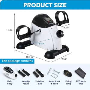 Portable Under Desk Bike Pedal Exerciser for Arm and Leg Exercise Rehabilitation