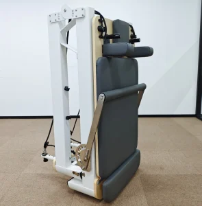 Portable White Aluminum Foldable Pilates Reformer