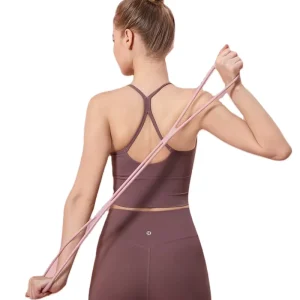 Portable Yoga Pilates Fitness Bands TPE Open Shoulder Thin Back Tension Belt Training Waterproof