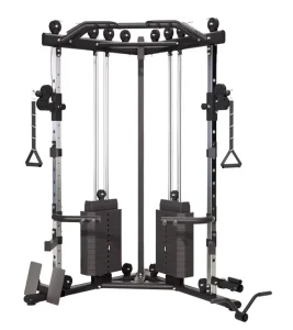Power Cage Squat Trainer Steel Smith Machine Multi Function Station With Weight Stack Home Use