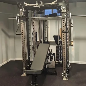 Power Rack Integrated Functional Stainless Steel Machine Lat Pulldown Low Row Smith Cable Crosser with Dual Weight Stacks