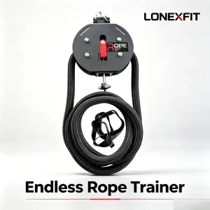 Power Rack Mounted Endless Rope Trainer for Upper Body Strength