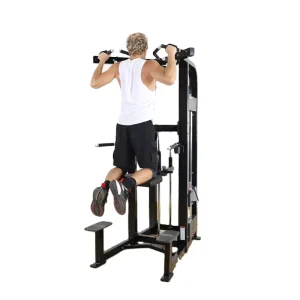 Power Tower with Pull-Up Bar, Assisted Dip and Chin-Up Station for Fitness Centers