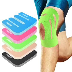 Pre-Cut Cotton Knee Kinesiology Tape for Running & Football Elastic Compression & Fixation
