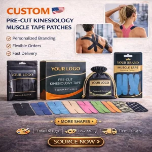 Pre-Cut or Roll Hypoallergenic Water-Resistant Kinesiology Tape Custom Shape Athletic Muscle Tape Factory Direct