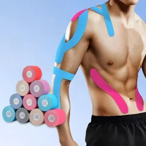 Pre-Rolled Kinesiology Sports Muscle Tape Breathable Elastic Wraps for Wrists, Elbows and Knees