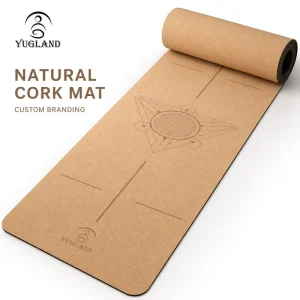 Premium Cork Yoga Mat Natural Rubber Base Non Slip Exercise Mat for Professional Studio Custom Logo