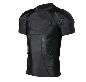 Premium Quick Dry EVA Padded American Football Compression Tee and Impact Resistance Shorts Protective Gear Set