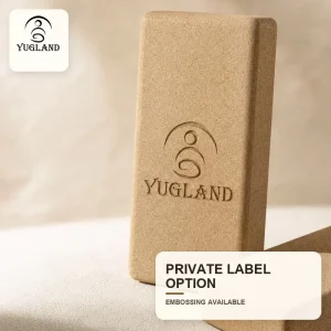 Printed Cork Yoga Block Artistic Design Jute Non Slip Exercise Prop for Professional Studio Custom Logo