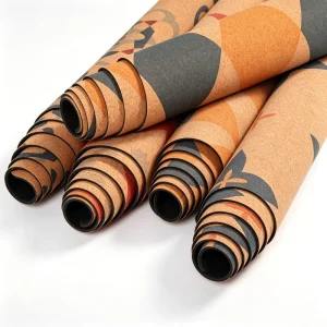 Printed Cork Yoga Mat 3mm Non Slip Fitness Pad for Aerobic Exercise Factory Manufacturer