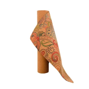 Printed Cork Yoga Mat Natural Rubber 4mm Non-Slip Fitness Pad for Aerobic Exercise Supplier