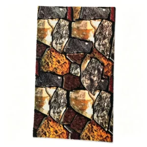 Printed Polyester Faux Coir Welcome Mat PVC Back Outdoor Entrance Mat Waterproof Dirt Trapper