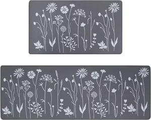Printed Soft PVC Waterproof Eco-Friendly Anti-Fatigue Kitchen Floor Mat Non-Slip