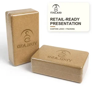 Professional Cork Yoga Block High Density Non Slip Exercise Prop for Hot Yoga Pilates Gym Custom Logo
