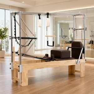 Professional Oak Pilates Reformer Cadillac Combo 3 in 1 Trapeze Tower Machine CE Certified for Fitness Club & Yoga Studio